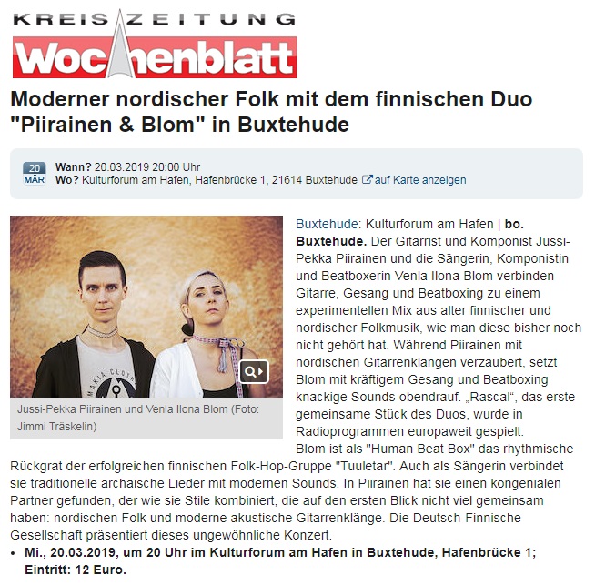 Kreiszeitung Wochenblatt (Germany), 12.3.2019